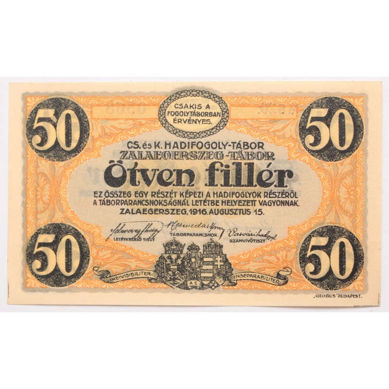 Hadifogolytábor Zalaegerszeg 50 fillér 1916 Hadifogolytábor Zalaegerszeg 50 fillér 1916