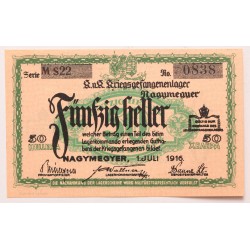 Hadifogolytábor Nagymegyer 50 fillér 1916