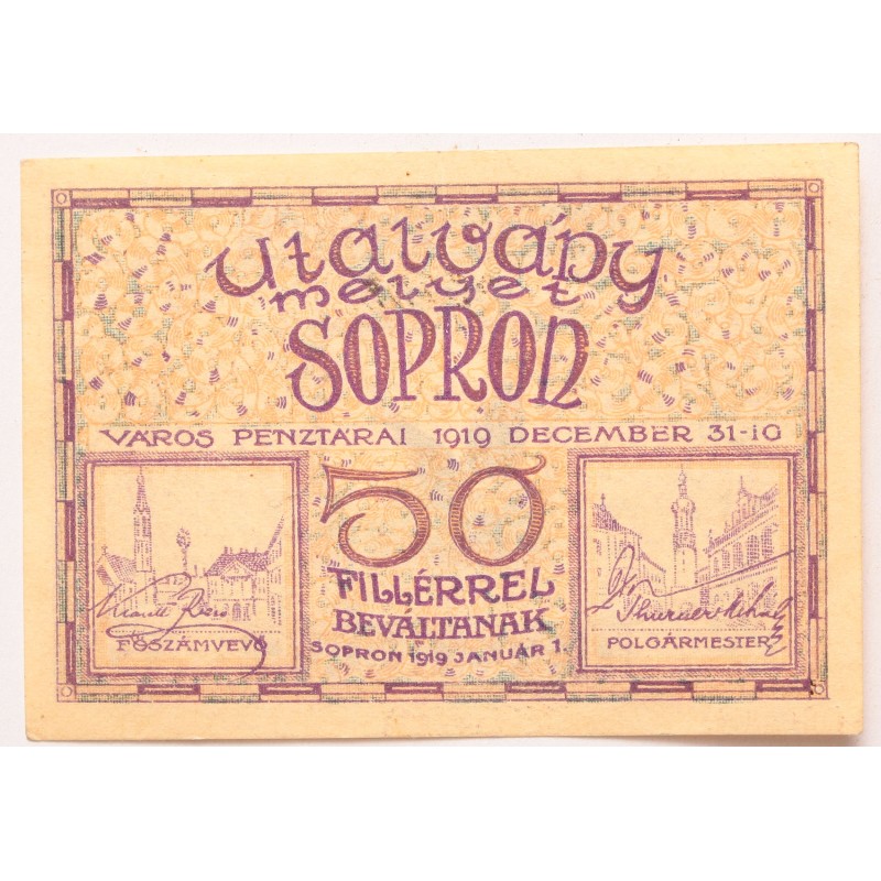Sopron 50 fillér 1919