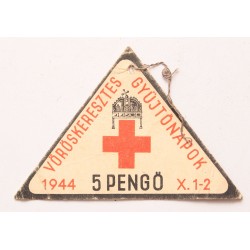Vöröskeresztes adományjegy 5 pengő 1945