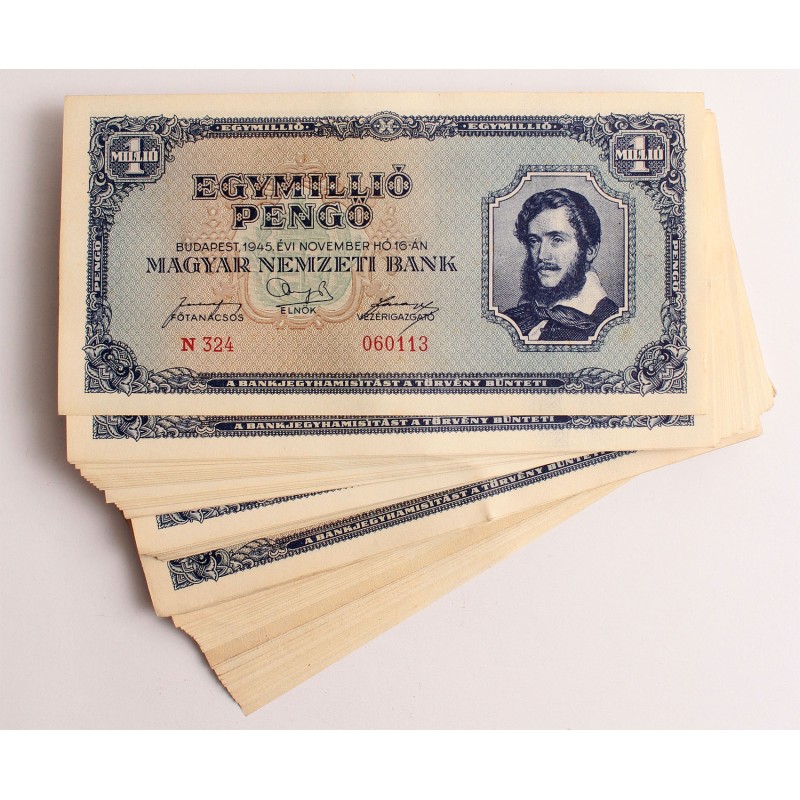 Egymillió  Pengő 1945 sorszámövető 96db