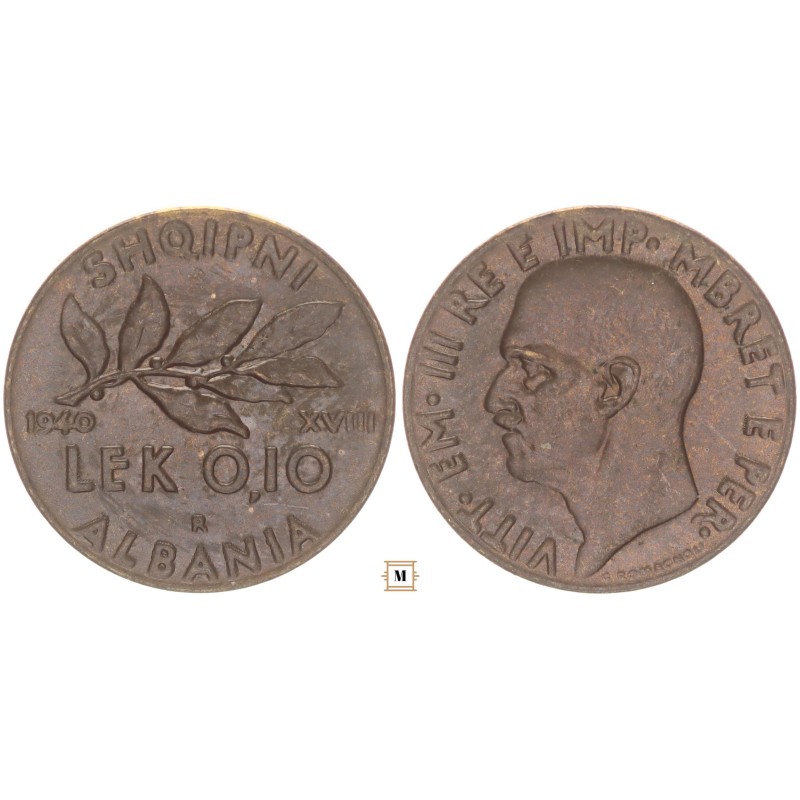 Albánia 0.1 Lek 1940 R Albánia 0.1 Lek 1940 R