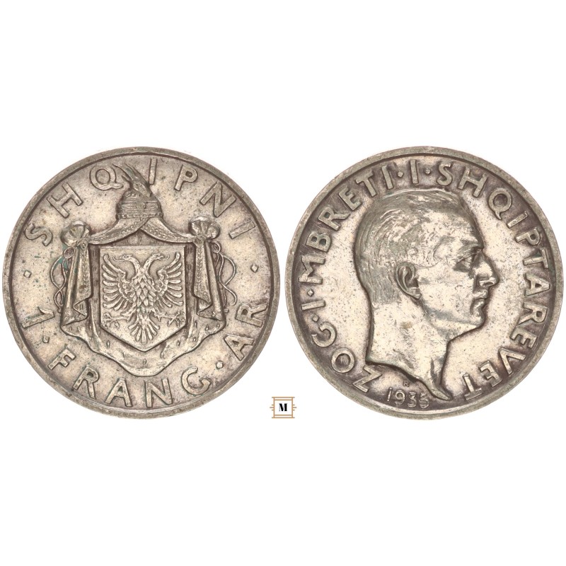 Albánia 1 Franga Ar 1935 R Albánia 1 Franga Ar 1935 R