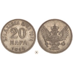 Montenegro 20 para 1914