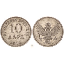 Montenegro 10 para 1914