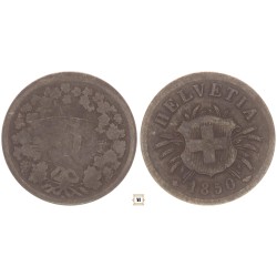 Svájc 5 rappen 1850 BB Strasbourg