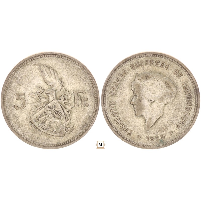 Luxemburg 5 francs 1929 Luxemburg 5 francs 1929