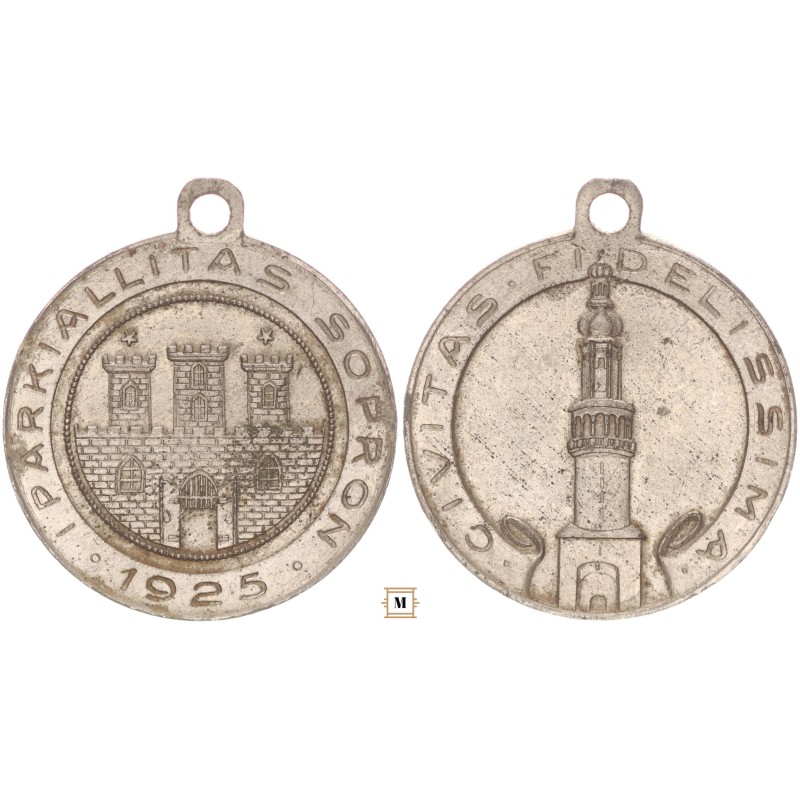 Civitas Fidelissima - Iparkiállítás Sopron 1925 érem Civitas Fidelissima - Iparkiállítás Sopron 1925 érem