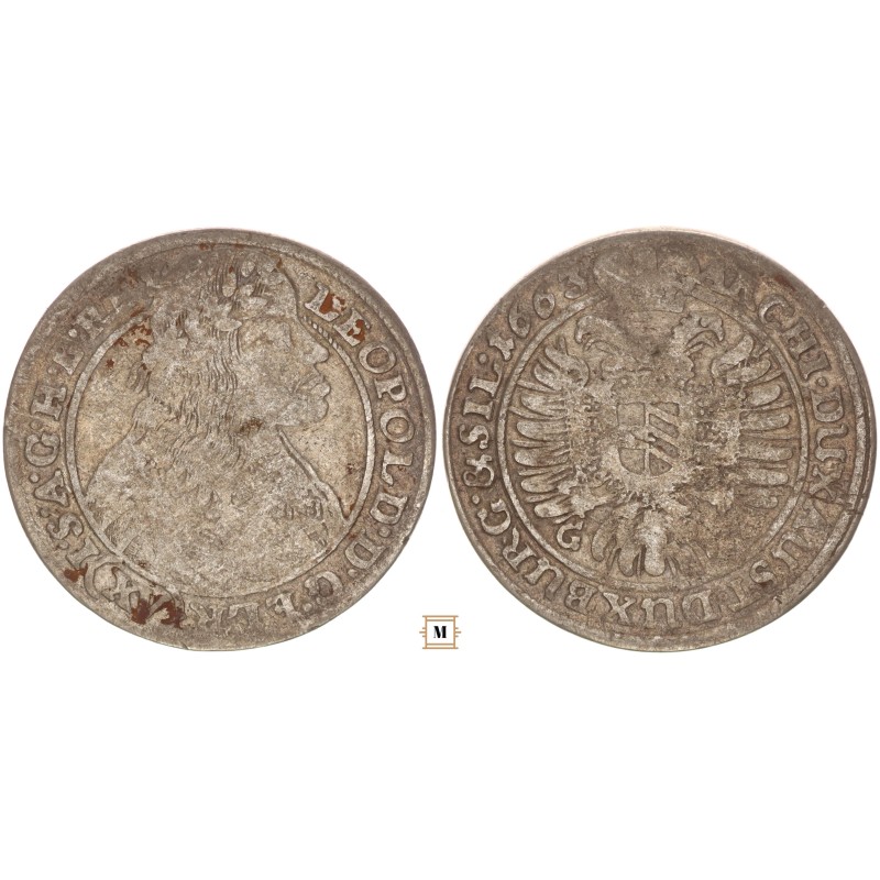 I. Lipót 15 krajcár 1663 GH Boroszló I. Lipót 15 krajcár 1663 GH Boroszló