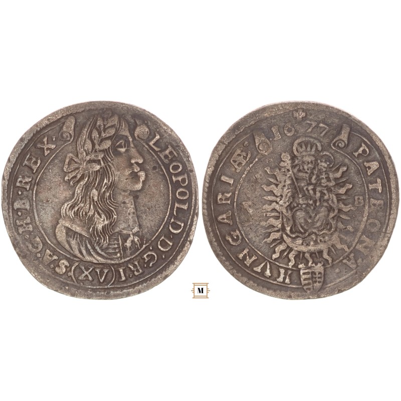 I. Lipót 15 krajcár 1677 KB I. Lipót 15 krajcár 1677 KB