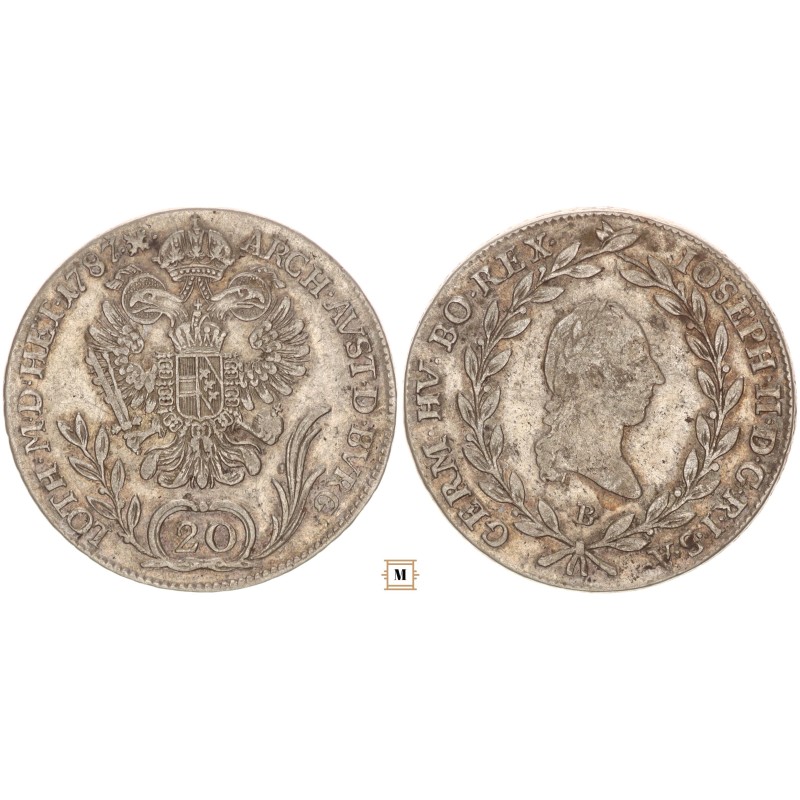 II. József 20 krajcár 1787 B II. József 20 krajcár 1787 B