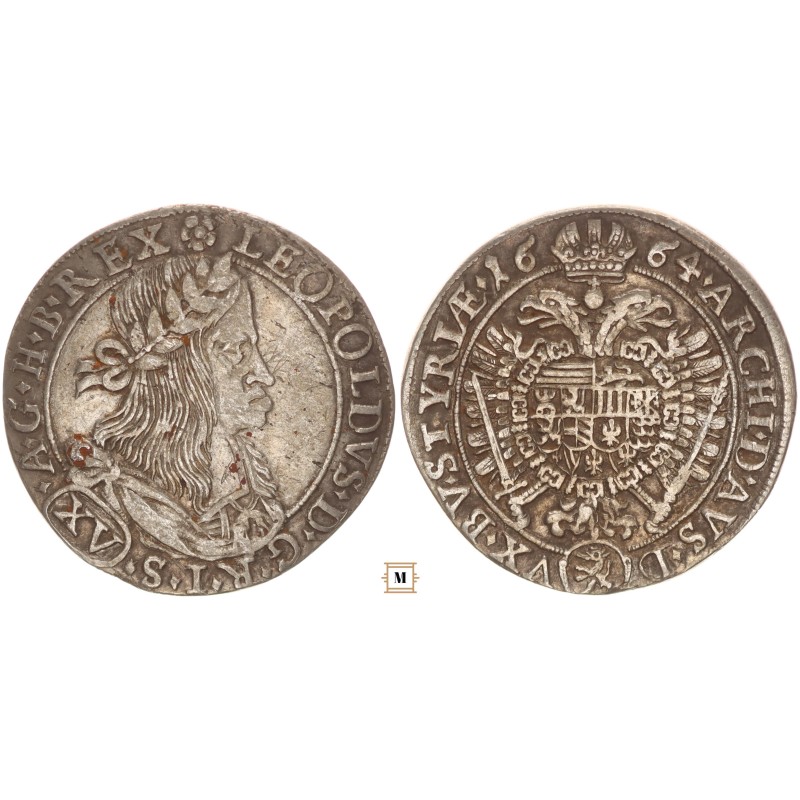 I. Lipót 15 krajcár 1664 Graz I. Lipót 15 krajcár 1664 Graz