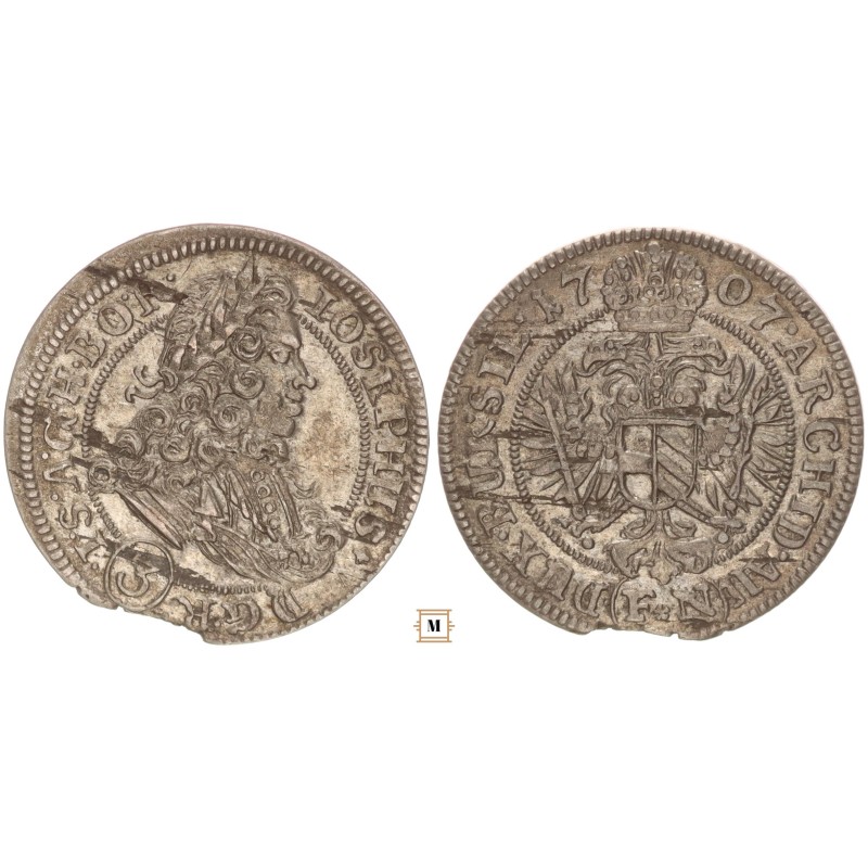 I. József 3 krajcár 1707 FN Boroszló I. József 3 krajcár 1707 FN Boroszló