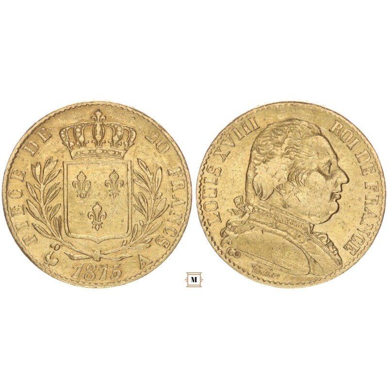 Franciaország 20 francs 1815 A Franciaország 20 francs 1815 A