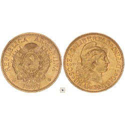 Argentína 5 pesos 1887