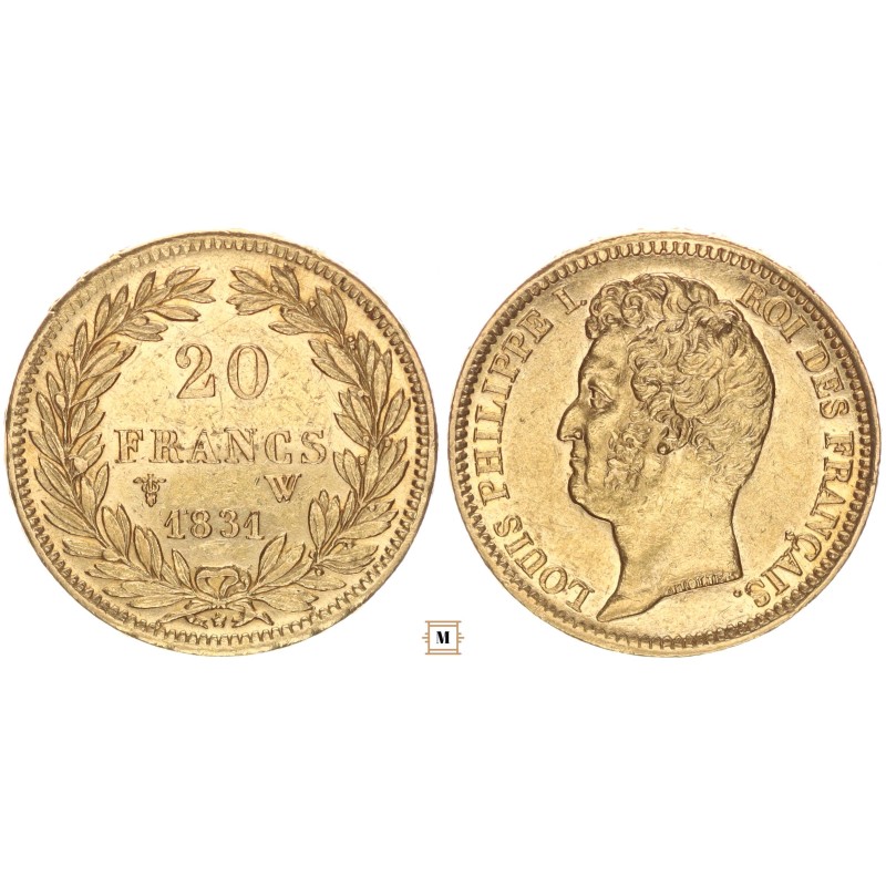 Franciaország 20 francs 1831 W Franciaország 20 francs 1831 W