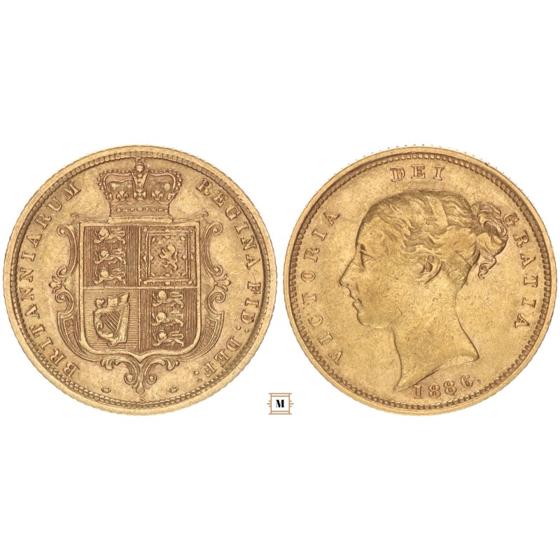 Ausztrália 1/2 sovereign 1886 S Ausztrália 1/2 sovereign 1886 S