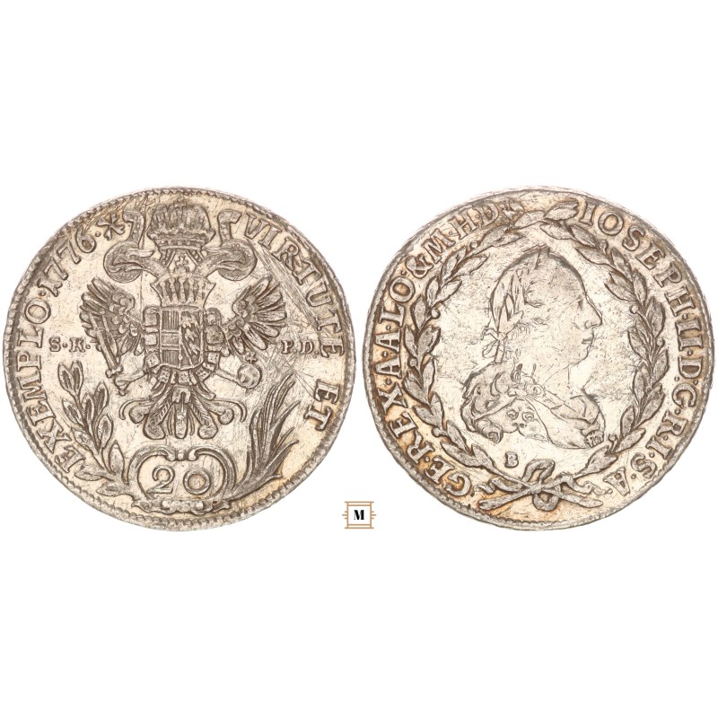II. József 20 krajcár 1776 B/SK-PD