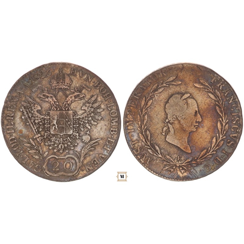 I. Ferenc 20 krajcár 1826 E