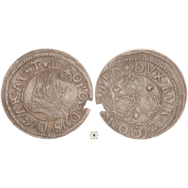 Tirol V. Lipót főherceg 1619-1625 3 krajcár én.