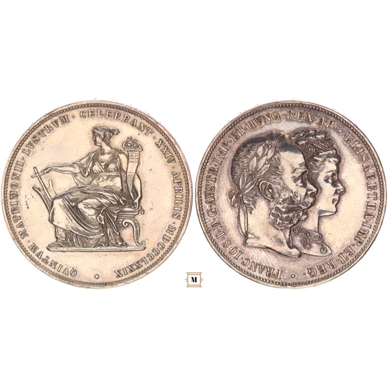 Ferenc József 2 gulden ezüstlakodalom 1879 Ferenc József 2 gulden ezüstlakodalom 1879