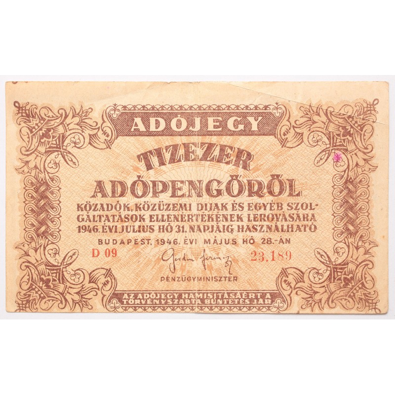 10000 adópengő 1946 10000 adópengő 1946