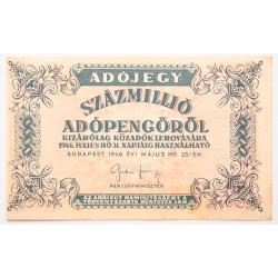 Százmillió adópengő 1946