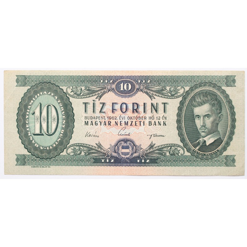 10 forint 1962 fordított alapnyomat