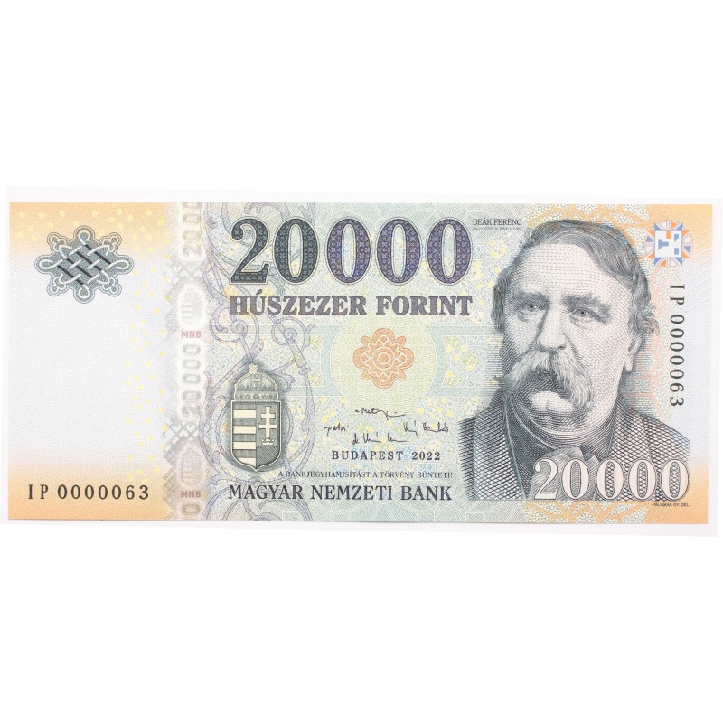 20000 forint 2022 alacsony sorszám