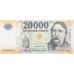 20000 forint 2022 alacsony sorszám