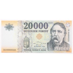 20000 forint 2022 alacsony sorszám