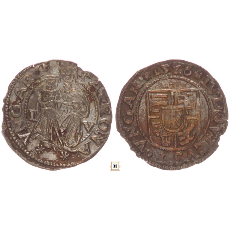 II.Lajos 1516-1526 Denár 1526 L-V Visegrád ÉH 673