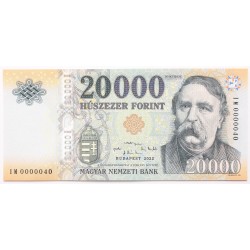 20000 forint 2022 alacsony sorszám