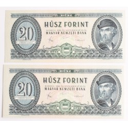 20 forint 1980 2db sorszámkövető