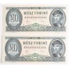 20 forint 1980 2db sorszámkövető 20 forint 1980 2db sorszámkövető
