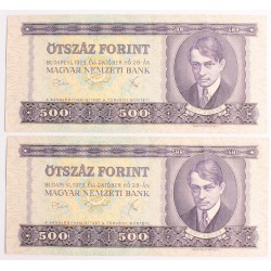 500 forint 1975 2db sorszámoövető