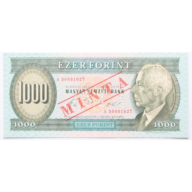 1000 forint 1983. március A sorozat MINTA 1000 forint 1983. március A sorozat MINTA