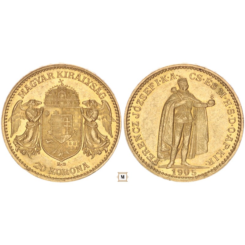 Ferenc József 20 korona 1905 KB Ferenc József 20 korona 1905 KB