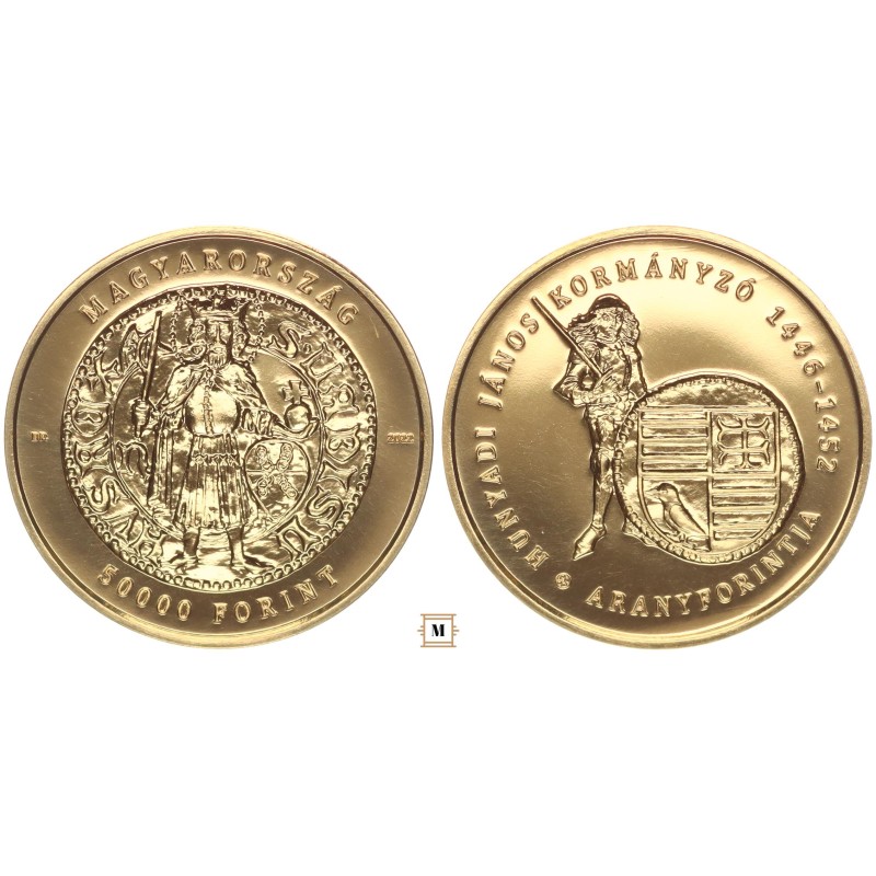 50 000 forint Hunyadi János aranyforintja 2022 BP