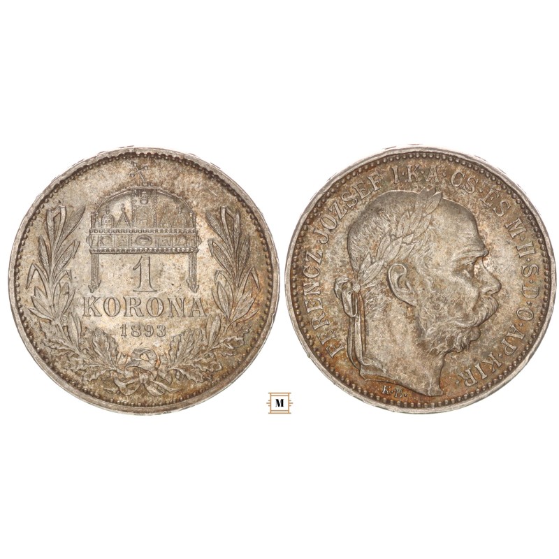 Ferenc József 1 korona 1893 KB Ferenc József 1 korona 1893 KB