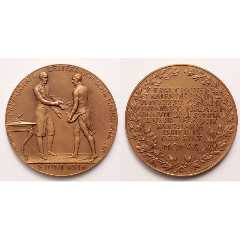 Az Osztrák Nemzeti Bank 100 éves évfordulójára emlékérem 1916 Az Osztrák Nemzeti Bank 100 éves évfordulójára emlékérem 1916