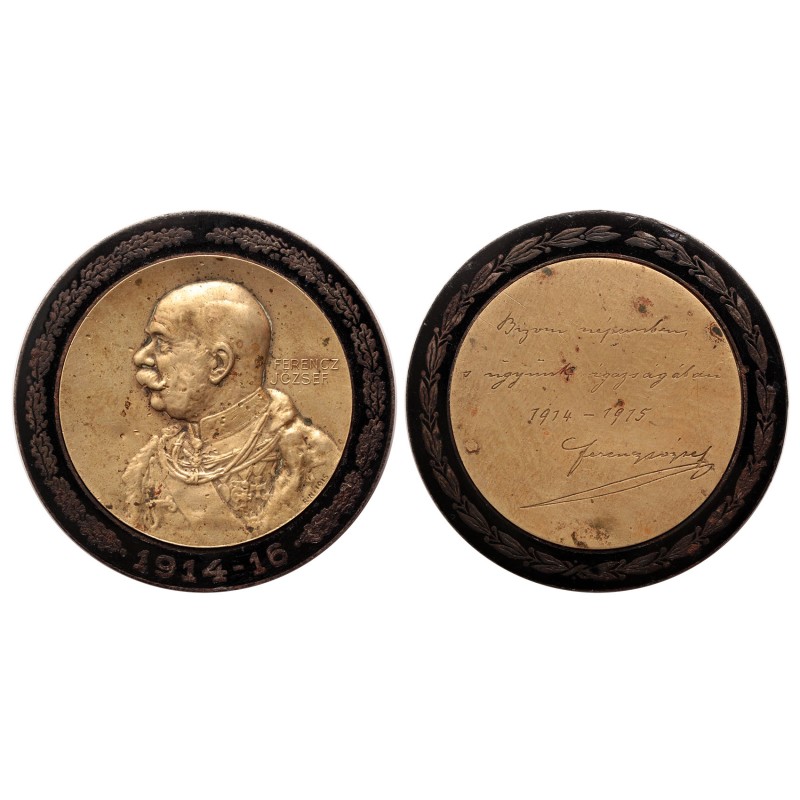 Ferenc József fekete zománcozott érem 1914-1916 Ferenc József fekete zománcozott érem 1914-1916