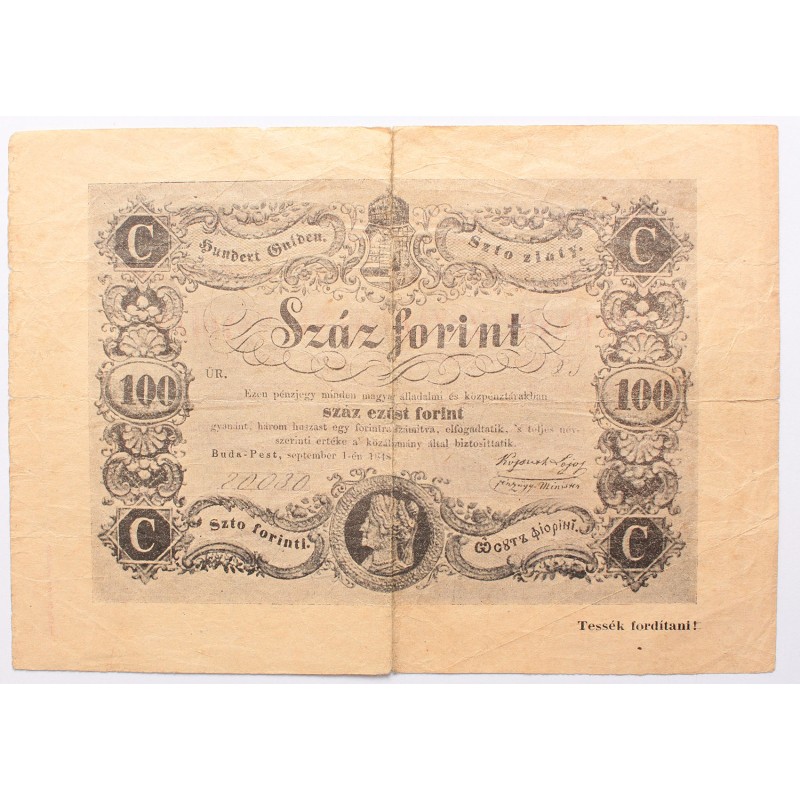 Révai Testvérek 100 forint 1848 reklámbankó Révai Testvérek 100 forint 1848 reklámbankó