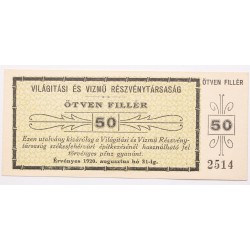 Világítási és Vízmű Részvénytársaság 50 fillér 1920