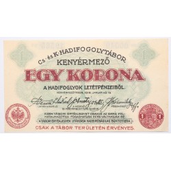 Hadifogolytábor Kenyérmező 1 korona 1916