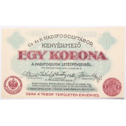 Hadifogolytábor Kenyérmező 1 korona 1916