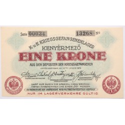 Hadifogolytábor Kenyérmező 1 korona 1916