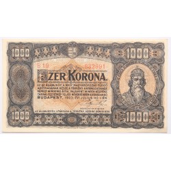 1000 korona 1923 Magyar Pénzjegynyomda Rt.