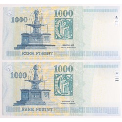 1000 forint 2015 DD sorozat 2db sorszámkövető