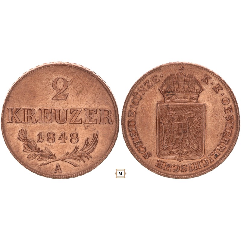Ferenc József 2 krajcár 1848 A